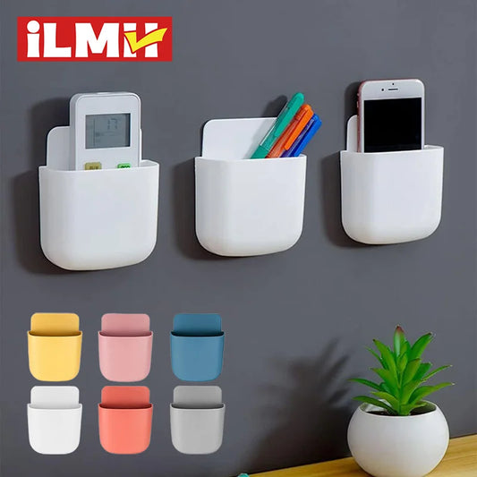 Wall Mounted Storage Box – Mobile Phone Plug Holder & Remote Control Organizer for TV & Air Conditioner