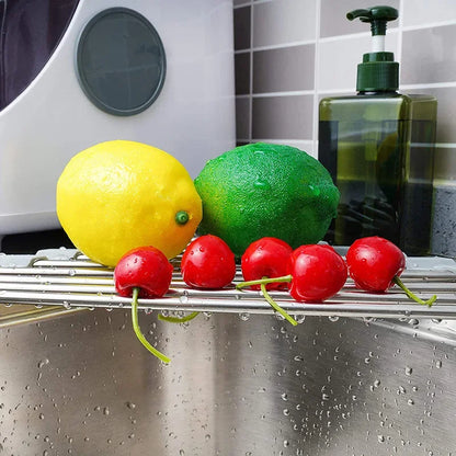 Roll-Up Triangle Dish Drying Rack – Foldable Stainless Steel Sink Corner Organizer for Sponge & Rag