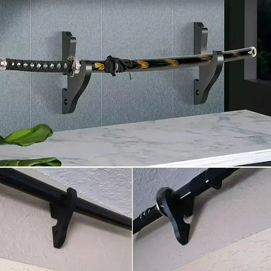 Wall Katana Sword Shelf Support Wooden Real Japanese Katana Samurai Sabre Wall Storage Rack Knife Display Holder Home Organizer