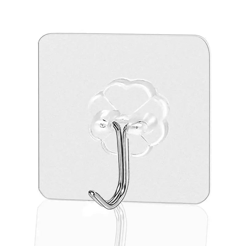 Transparent Adhesive Wall Hooks – No-Drill Traceless Strong Load-Bearing Hooks for Bathroom & Kitchen