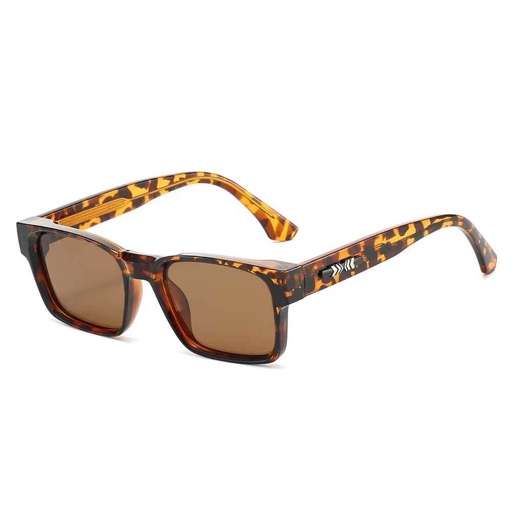 Square Polarized Sunglasses for Men and Women with Metal Core Frame, UV400 Protection, Unisex Fashion Eyewear for Travel, Driving, and Outdoor Activities