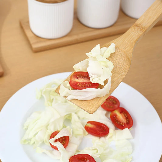 Bamboo Spatula – Natural Bamboo Wood Kitchen Spatula Spoon Cooking Utensil for Wok and Food Preparation