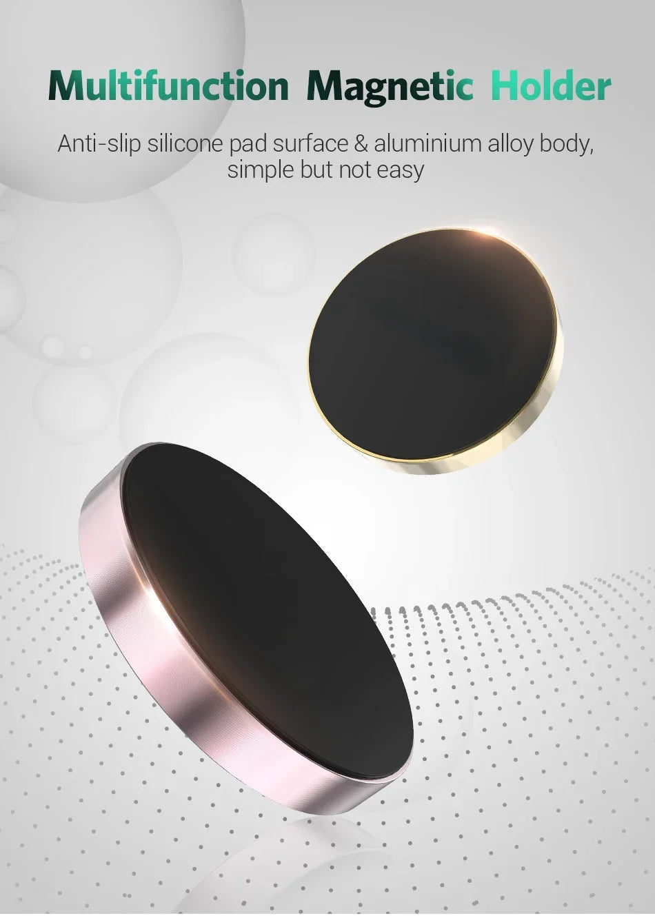 Universal Magnetic Car Phone Holder, Dashboard and Wall Mounted Mobile Phone Stand for iPhone, Samsung, Xiaomi, Huawei, Strong Magnet Car Mount