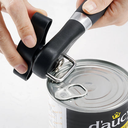 Plastic Hand-Actuated Can Opener – Safety Side-Cut Manual Can Opener with Easy Grip Handle