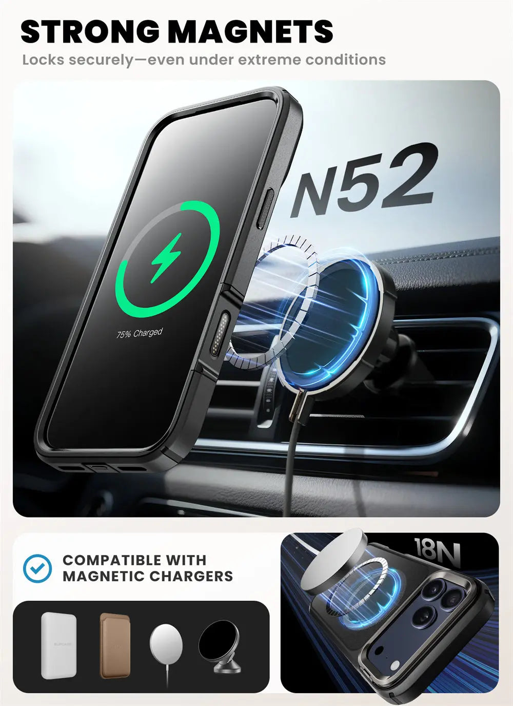 For iPhone 17 Pro Max Case 6.9" I-BLASON Are Flip Full-Body Magnetic Phone Case with Tempered Glass Screen Protector & Stand