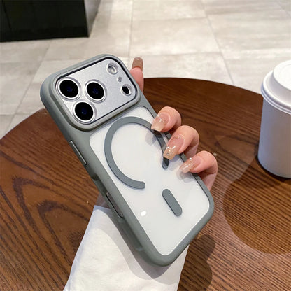 Luxury Transparent Magnetic Case For iPhone 17 Series For Magsafe Wireless Charging Clear Hard Acrylic Shockproof Cover