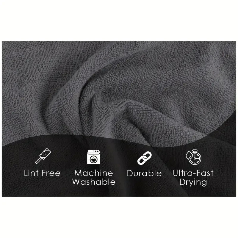 Thickened Microfiber Cleaning Cloths – Lint-Free Reusable Absorbent Towels for Car Windows and Household Cleaning