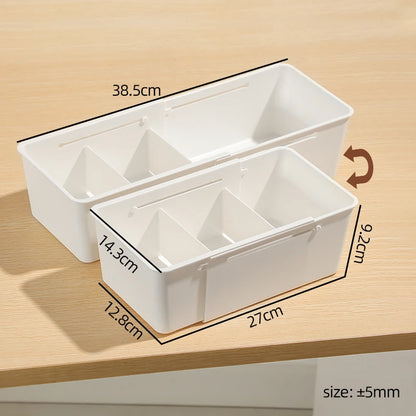 Extendable Drawer Organizer with Adjustable Dividers – Multi-Purpose Storage Box for Home, Office & Kitchen