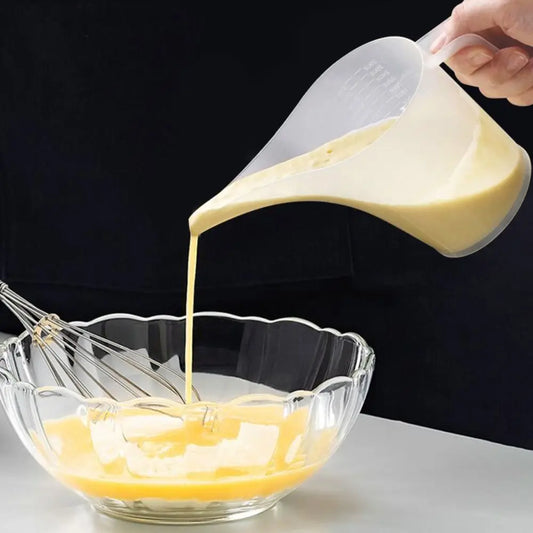 1000ML Tip Mouth Measuring Cup – Plastic Graduated Funnel Pitcher Jug with Long Spout Liquid Container