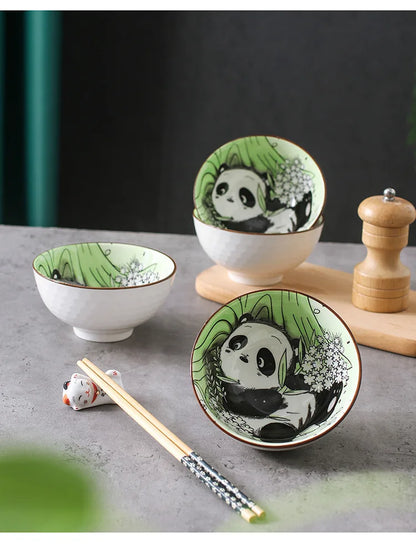 Creative Panda Ceramic Tableware Set, Cartoon Porcelain Dinnerware Gift Box Set