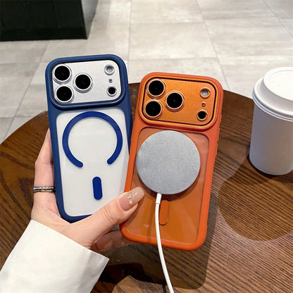 Luxury Transparent Magnetic Case For iPhone 17 Series For Magsafe Wireless Charging Clear Hard Acrylic Shockproof Cover