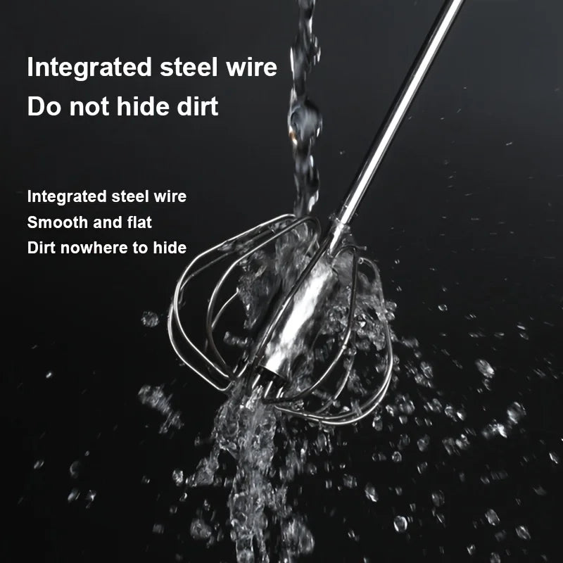 Stainless Steel Semi-Automatic Egg Beater, Hand Push Mixer for Egg, Cream and Baking Mixing