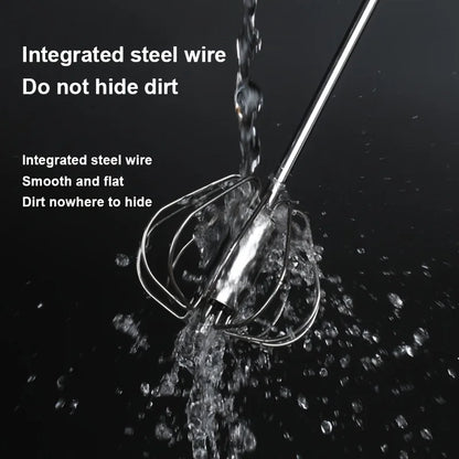Stainless Steel Semi-Automatic Egg Beater, Hand Push Mixer for Egg, Cream and Baking Mixing
