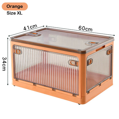 Foldable Storage Box with Wheels, Stackable Closet Organizer for Clothes, Quilts, Toys & Books