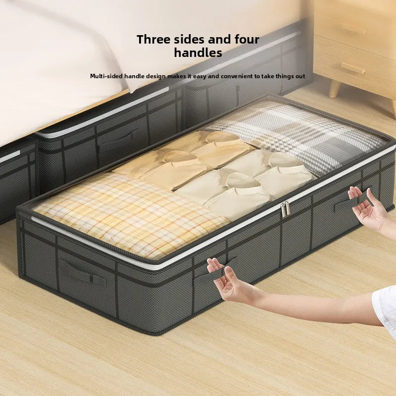 Large Underbed Storage Bag, Foldable Clothes & Quilt Organizer for Bedroom, Dorm & Wardrobe