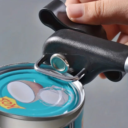 Plastic Hand-Actuated Can Opener – Safety Side-Cut Manual Can Opener with Easy Grip Handle