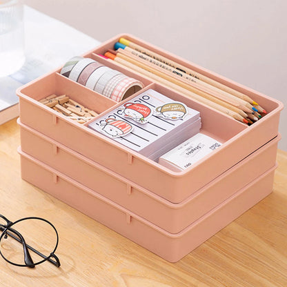 Stackable Desk Drawer Organizer – Multi-Cell Storage Tray for Jewelry, Makeup & Office Supplies
