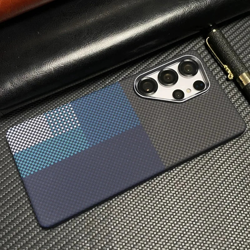 Carbon Fiber Texture Magnetic Case with MagSafe Wireless Charging and Alloy Lens Protection for Samsung Galaxy S26 & S25 Series, Matte Shockproof Hard Cover