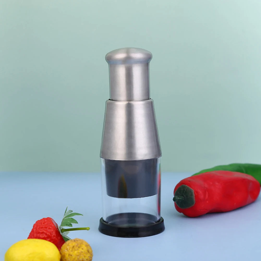 Stainless Steel Manual Hand Chopper – Mini Garlic Chopper Vegetable Slicer Mincer Crusher for Garlic, Ginger, Herbs, and Nuts