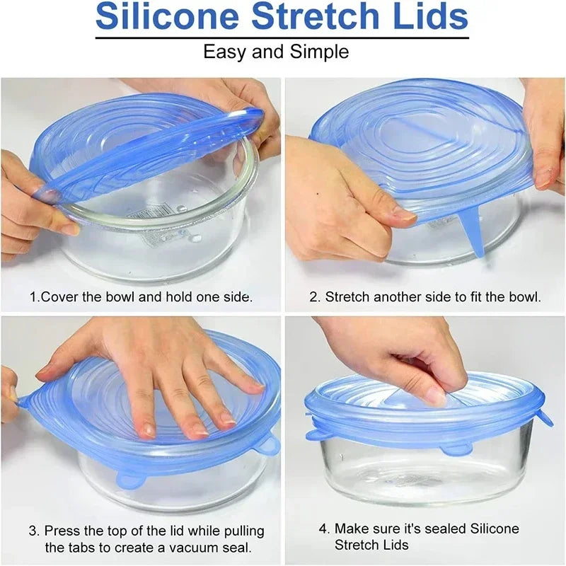 Silicone Stretch Lid – Reusable Food Cover Sealed Bowl Storage Kitchen Accessory