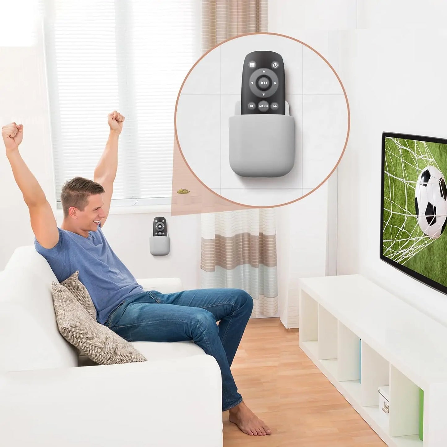 Wall Mounted Storage Box – Mobile Phone Plug Holder & Remote Control Organizer for TV & Air Conditioner