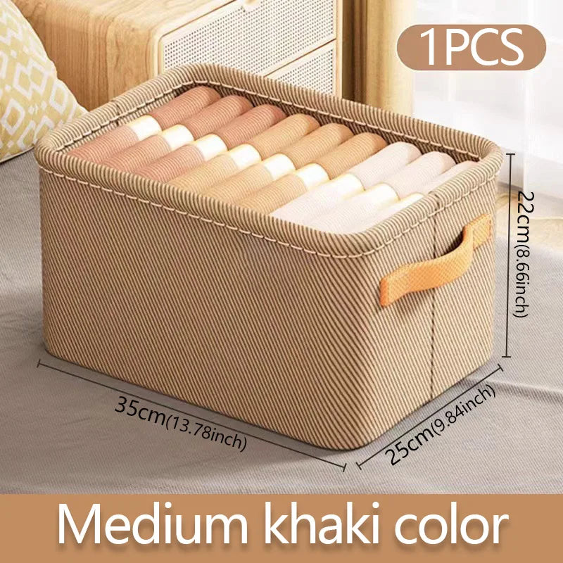 Thickened Foldable Clothes Storage Box – Versatile Closet & Drawer Organizer with Reinforced Handles
