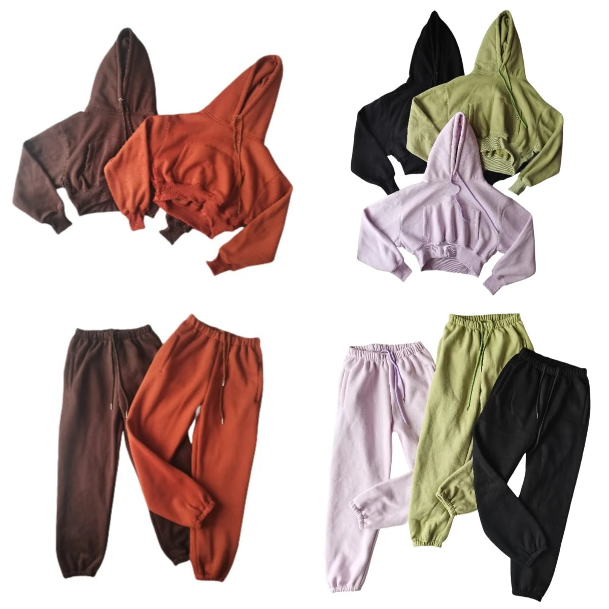 Women’s Fleece Hoodie and Jogger Pants 2-Piece Tracksuit Set, Warm Solid Color Sweat Suit for Fall and Winter Casual Sports Outfit