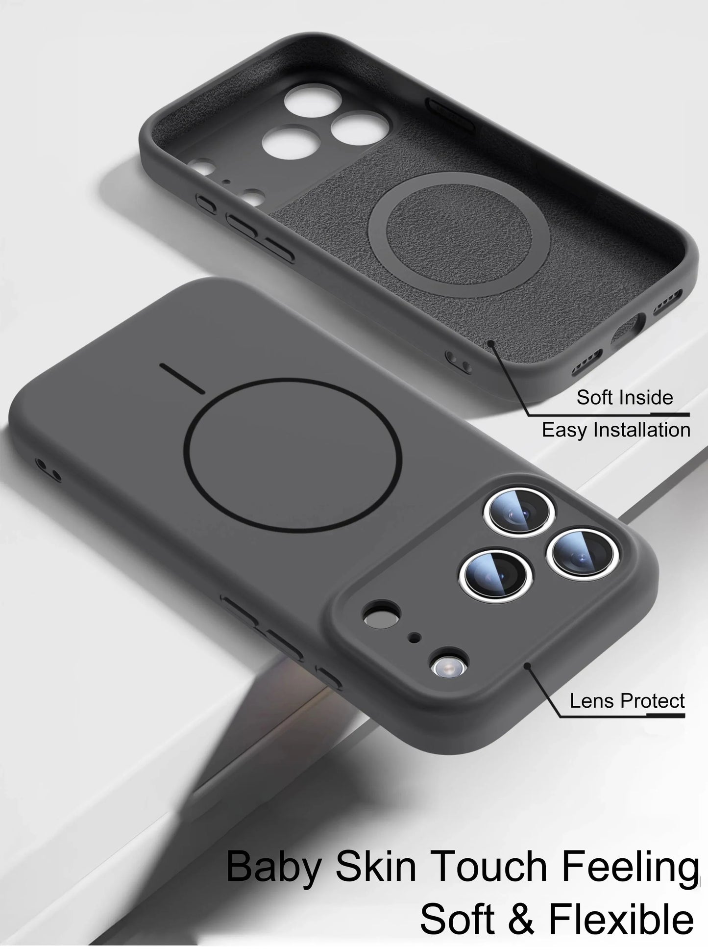 Magnetic Original Liquid Silicone For Magsafe Phone Case For iPhone 17 & 16 Series Skin Feel Soft Cover