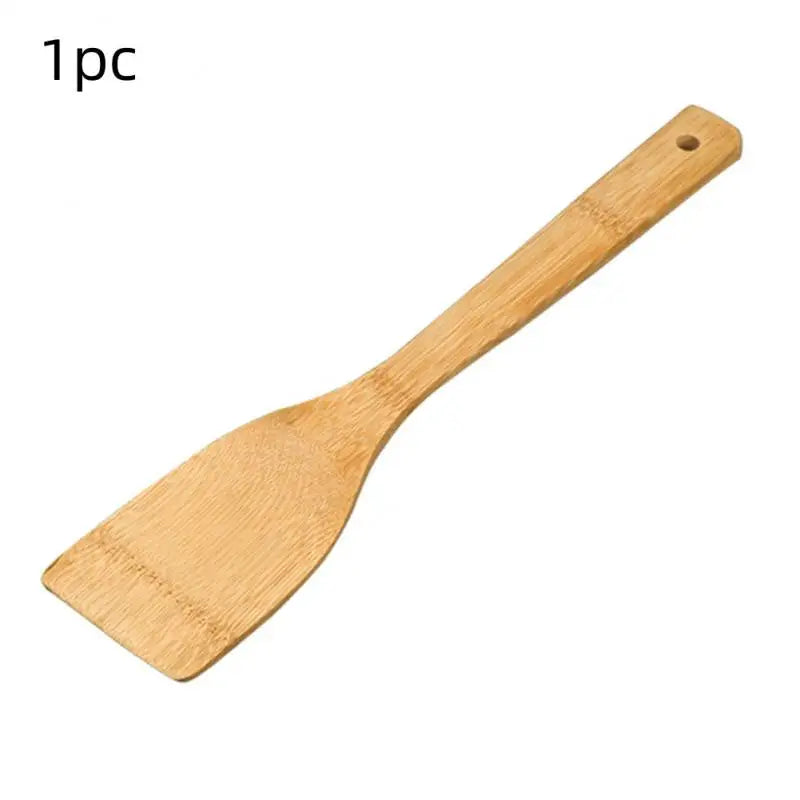 Bamboo Spatula – Natural Bamboo Wood Kitchen Spatula Spoon Cooking Utensil for Wok and Food Preparation