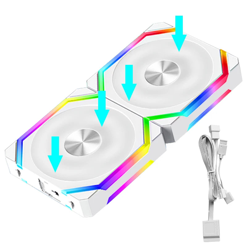 JUMPEAK CS120 ARGB 120mm PWM Cooling Fan, Modular Stackable RGB Case Fan with Fluid Bearing, Silent 800–1800RPM, 5V 3-Pin ARGB Lighting for PC Case and Radiator