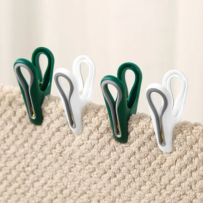 12PCS Clothes Pins with Storage Basket, Plastic Laundry Hanging Peg Clips for Socks, Underwear & Food Bags
