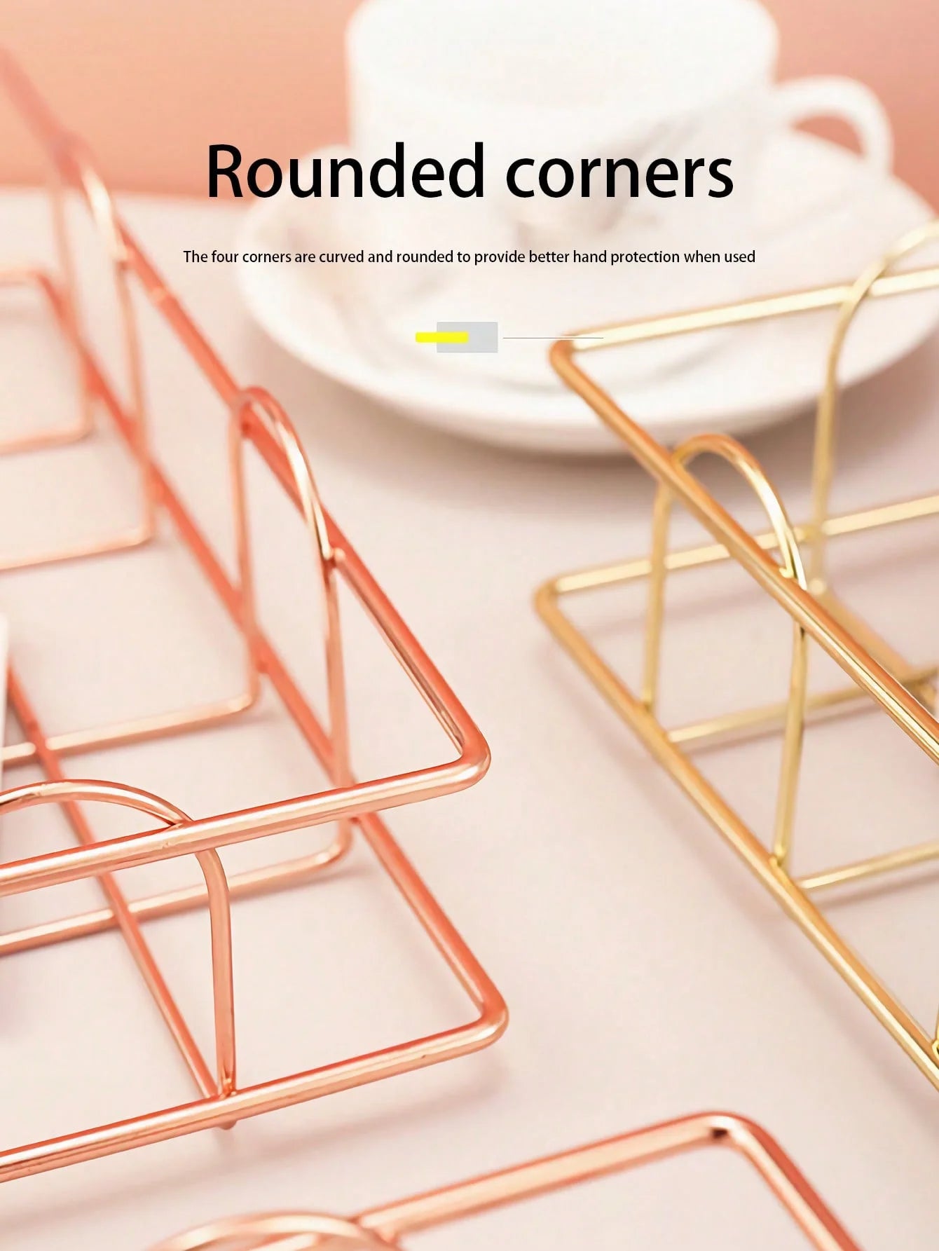 Metal Desktop File Organizer, Stackable Horizontal Letter Tray Paper Holder for Office & Home