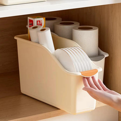 2/3PCS Plastic Under Sink Organizer with Wheels – Rolling Storage Bins for Kitchen Cabinet & Bottle Organization