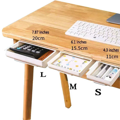 Adhesive Under Desk Drawer Organizer Hidden Table Storage Box Slide Out Tray Simple Sundries Cosmetics Stationery Organizer