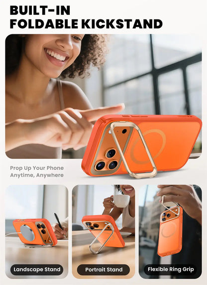 For iPhone 17 Pro Max Case 6.9" I-BLASON Are Flip Full-Body Magnetic Phone Case with Tempered Glass Screen Protector & Stand