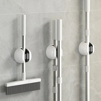 Self-Adhesive Roller Mop Hooks – Wall-Mounted Broom & Cleaning Tool Organizer Rack for Bathroom & Home