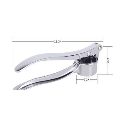 Stainless Steel Garlic Press Crusher & Mincer, Manual Garlic Smasher Squeezer Kitchen Grinding Tool