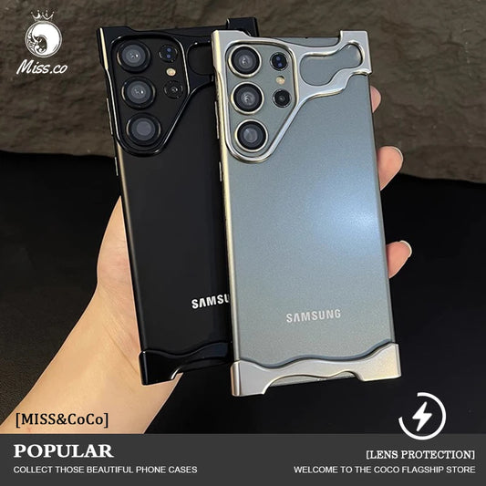 For Samsung Galaxy S25 Series Phone Case Aluminum Alloy Bumper with Lens Film and Corner Protection