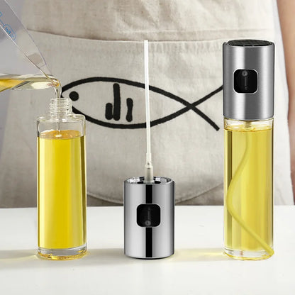 Glass Spray Bottle – Pressure Atomization Oil Control Spray Pot for Kitchen Cooking