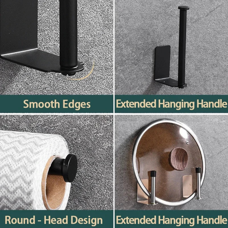 Stainless Steel Kitchen Towel Holder – Under Sink Paper Towel Holder & Storage Rack Organizer
