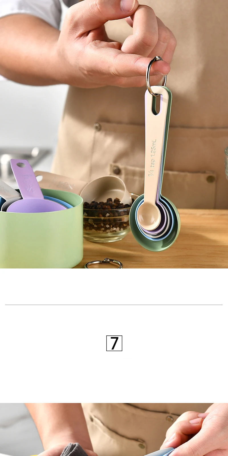 Stainless Steel Measuring Cup and Spoon Set with Handle – Accurate Scale Kitchen Tools for Baking and Cooking