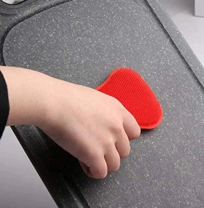 Soft Silicone Sponge Brush – Non-Stick Scratch-Free Scrubber for Kitchen Bowls and Fruit Washing