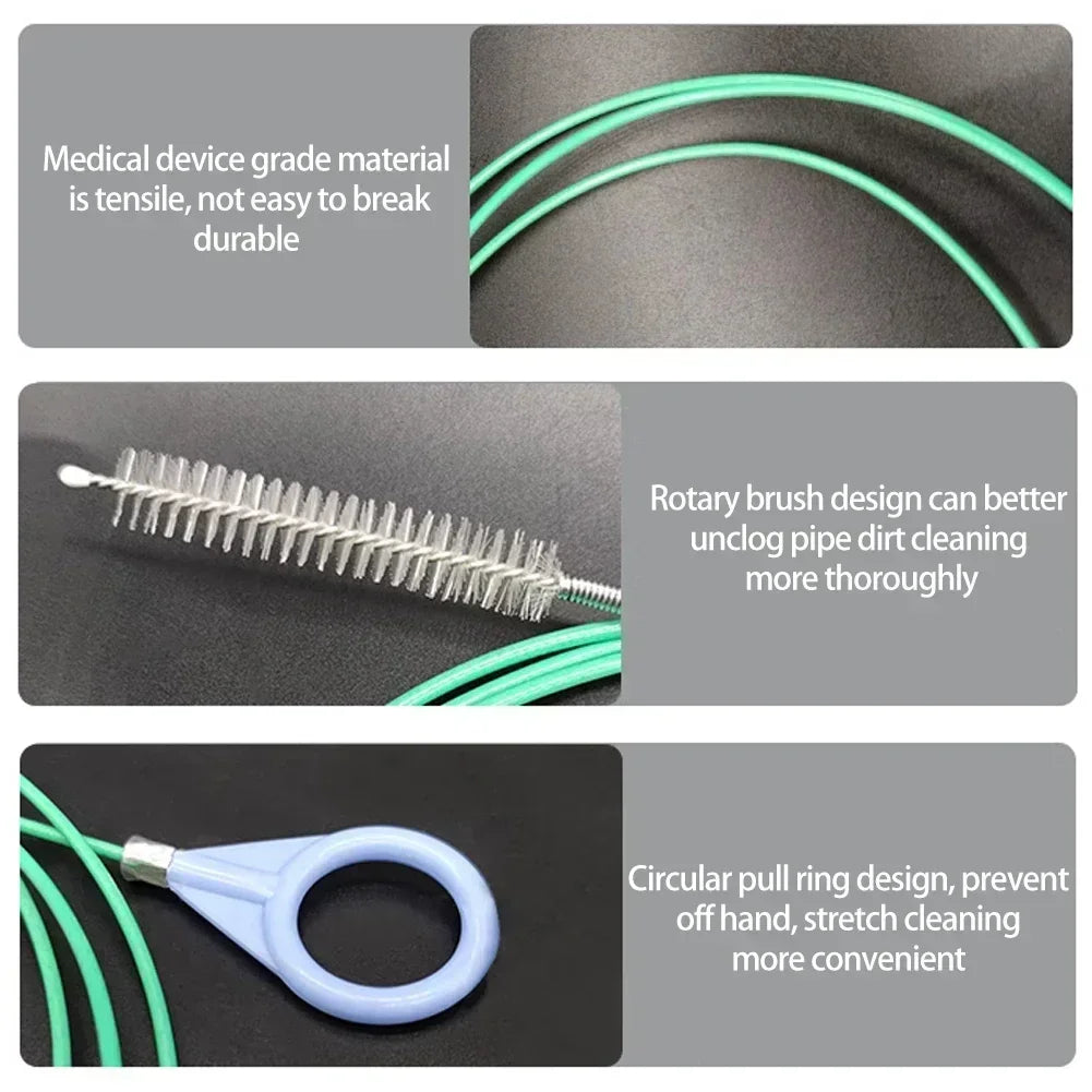 Car Drain Dredge Cleaning Brush (2/3/5M) – Long Spiral Scrub Tool for Auto Sunroof & Hose Drain Cleaning
