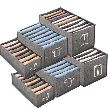 Foldable Clothes Organizer with Handles – Jeans Storage Box for Closet Drawer & Wardrobe Organization