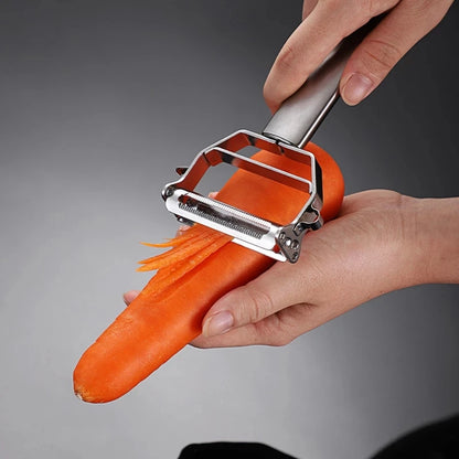 Stainless Steel Vegetable Peeler, Multifunctional Double-Head Fruit Peeler and Julienner for Kitchen Use