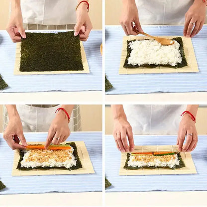 DIY Bamboo Sushi Maker Rolling Mat – Sushi Tools Rice Roller Hand Maker Kitchen Gadget