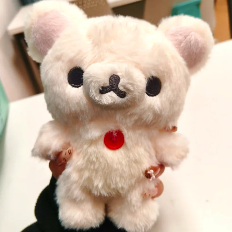 20cm Rilakkuma Plush Doll Long Hair Series, Super Soft Kawaii Bear Stuffed Animal Toy, Cute Cartoon Plush for Kids and Collectors