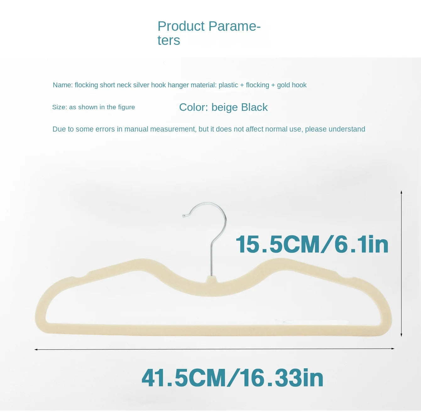 10PCS Flocking Plastic Clothes Hangers – Space-Saving Anti-Slip Short Neck Drying Hangers