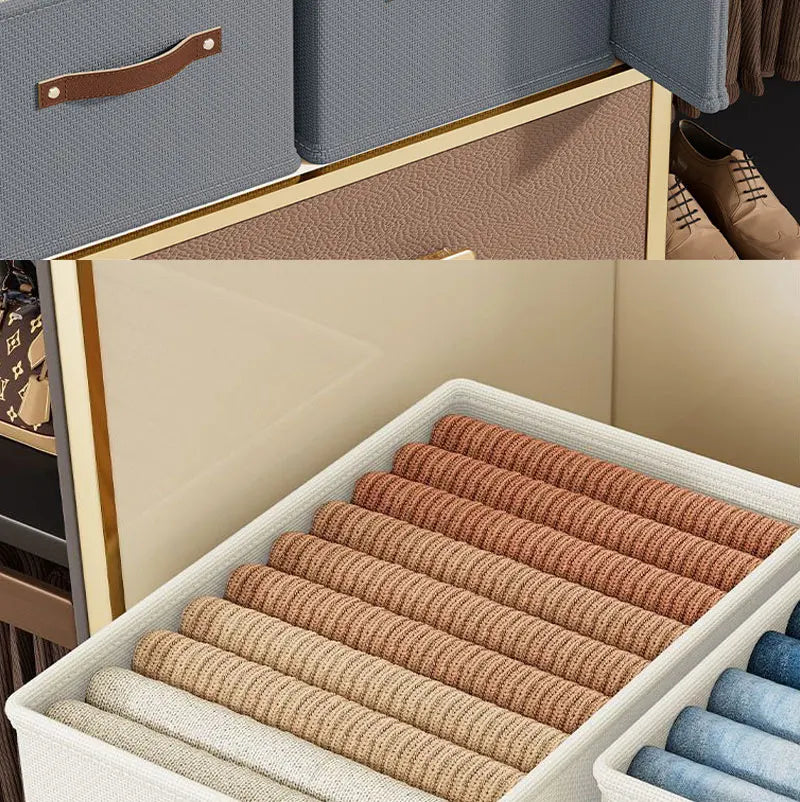 Oxford Fabric Storage Basket – Uncovered Clothing & Toy Organizer Box for Bedroom & Cabinet