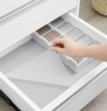 Drawer Mat Shelf Liner, Non-Slip Waterproof EVA Cabinet Liner, Non-Adhesive Oil-Proof Closet & Table Pad, Cut-to-Fit